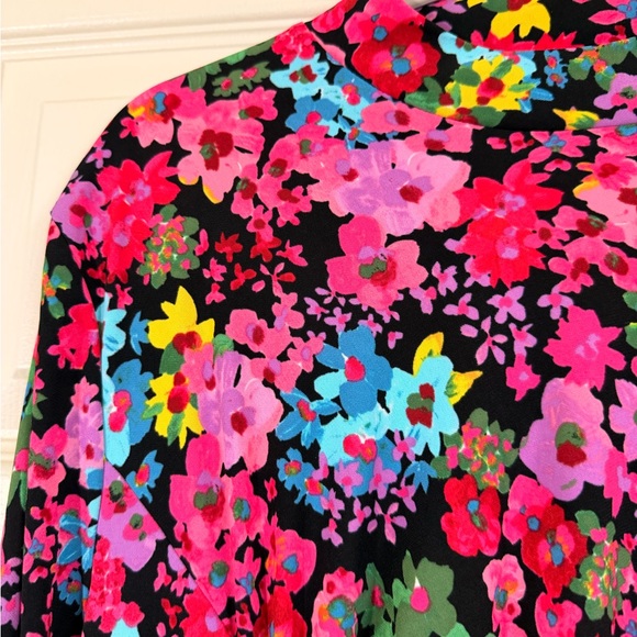 Future Collective Kahlana Barfield Brown Floral Long Sleeve Dress Plus Size 1X - Picture 4 of 6